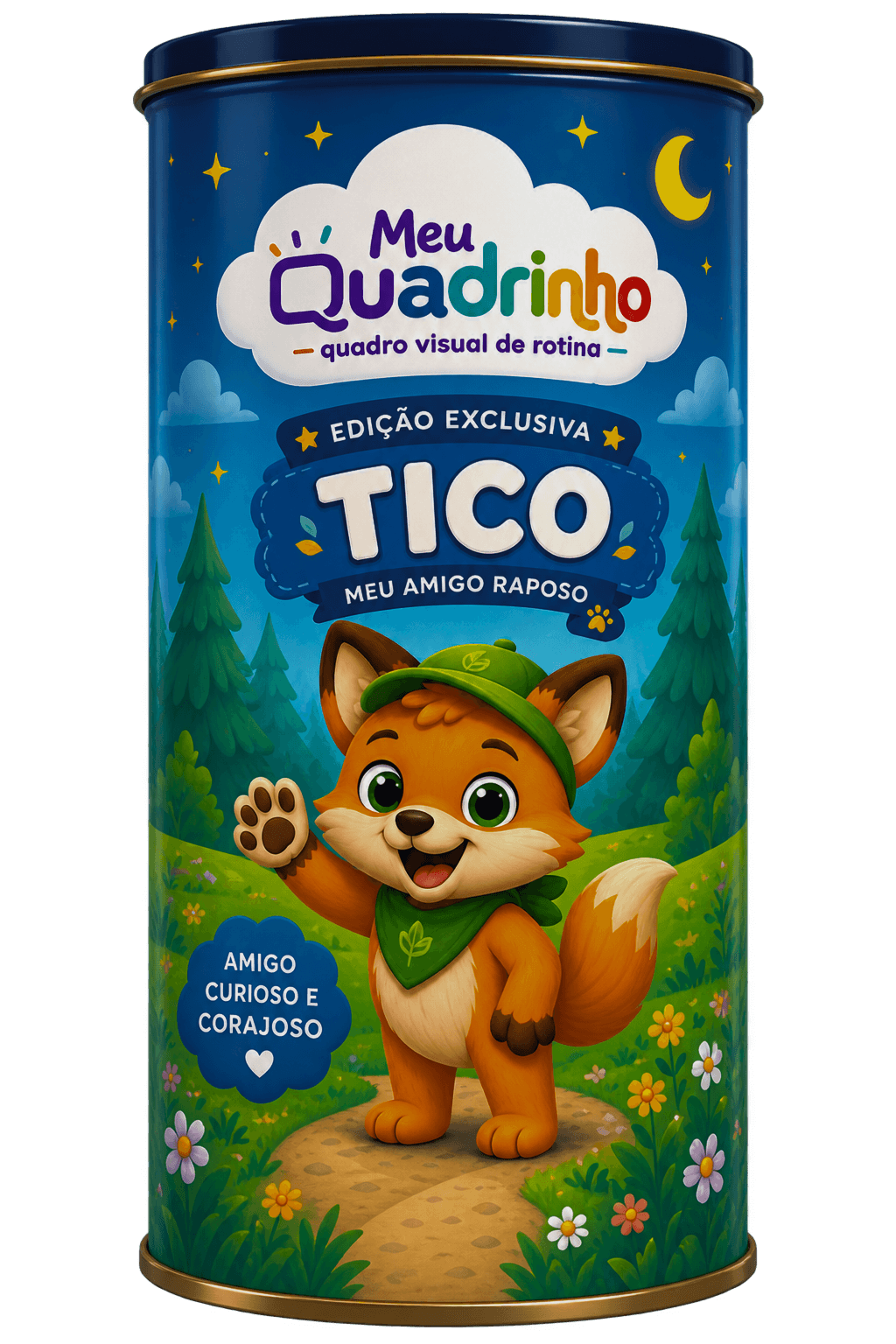 A lata colecionável da edição Tico, o amigo raposo